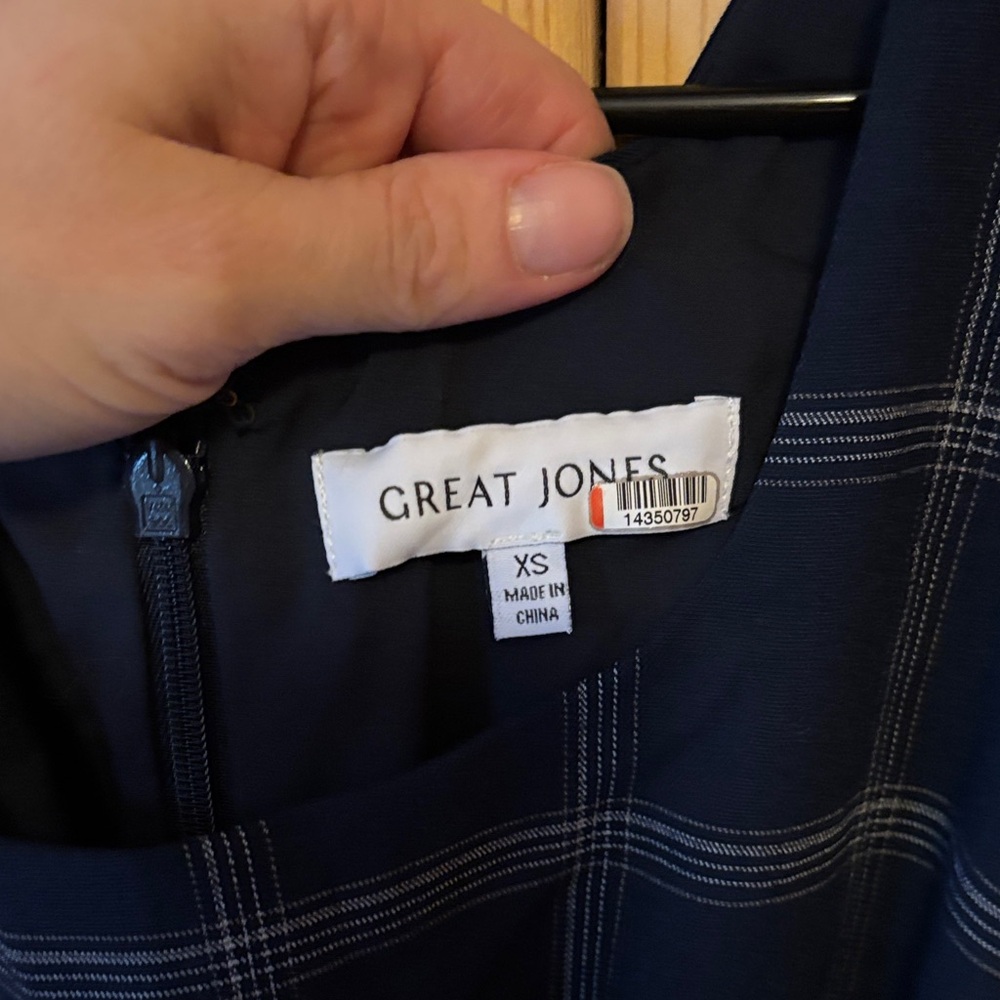 Great Jones Navy Plaid Midi Dress - Picture 3 of 6